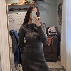 Cozy Mudd Charcoal Knit Sweater Dress // M